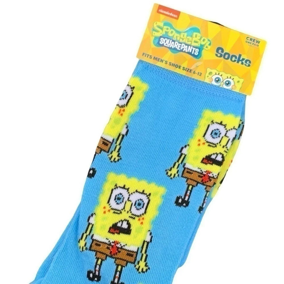SpongeBob Socks | NWT Crew Socks | Size Men's 6-12 - Picture 1 of 8
